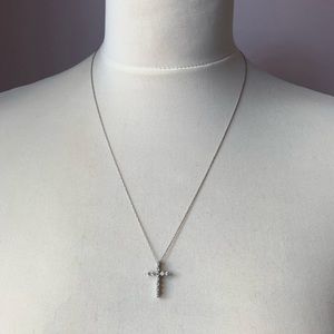 Cross Diamond Pendant in White Gold 14k